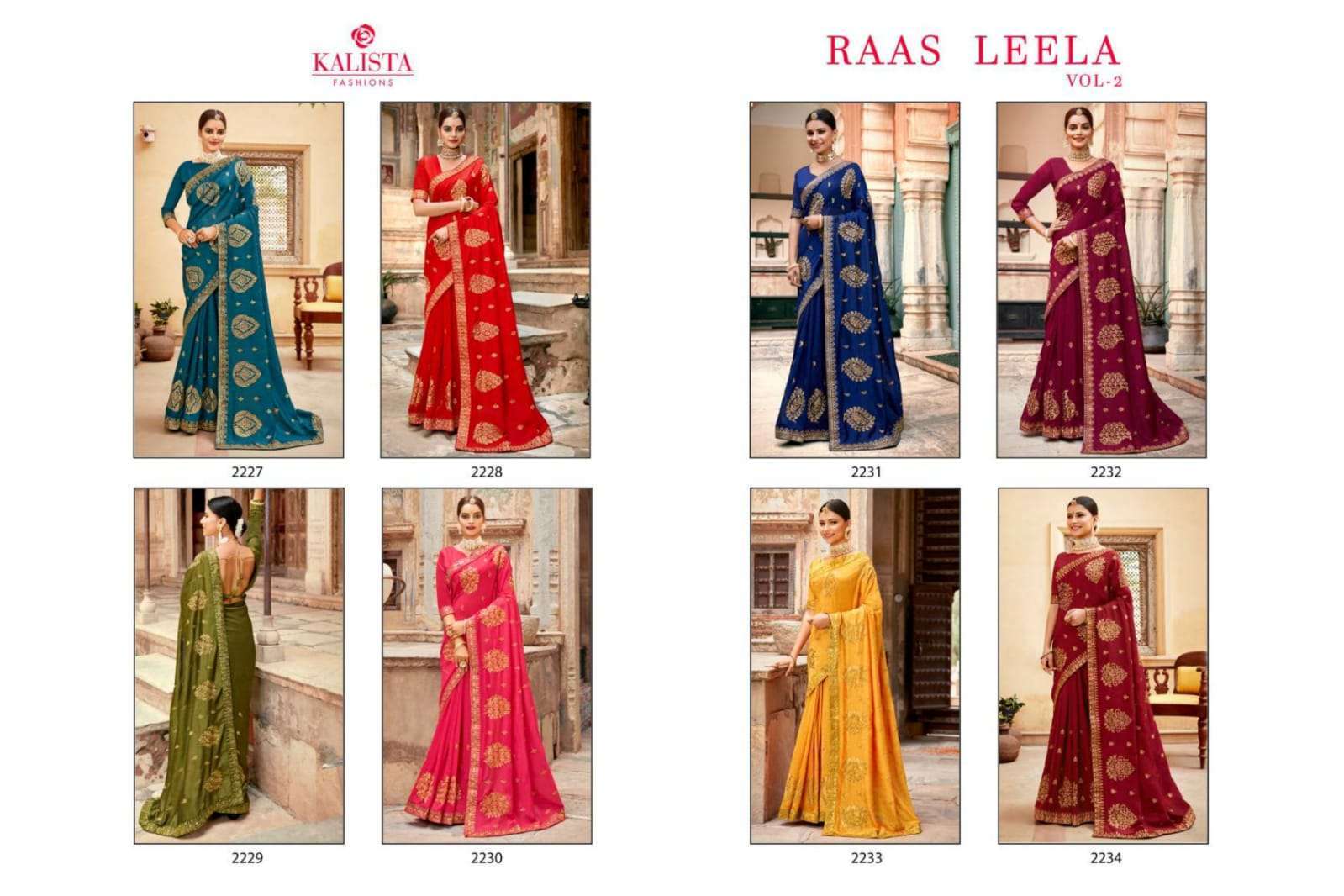 kalista raas leela 2 series 2227-2234 vichitra silk saree