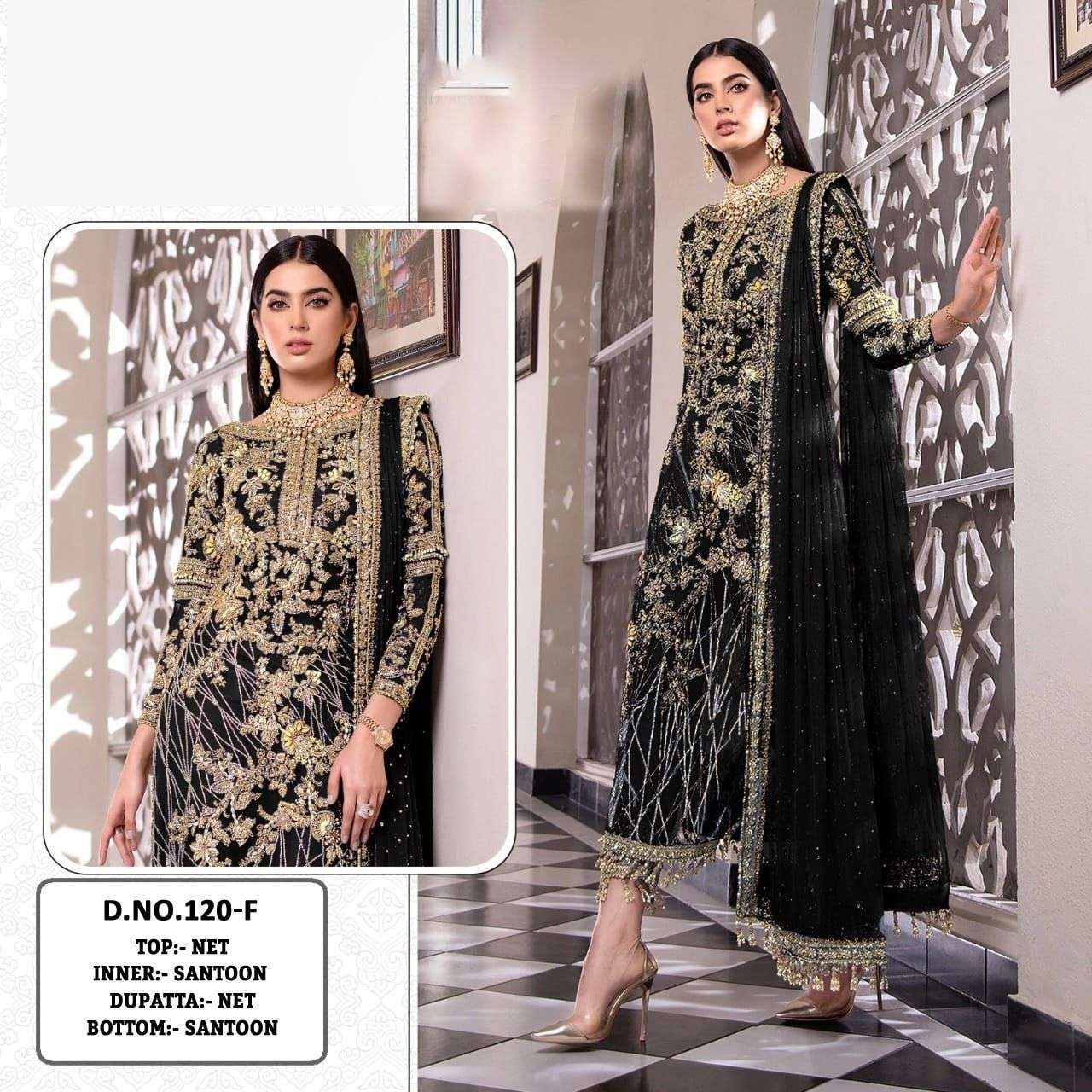 KF-120 DESIGNER NET EMBROIDERY WORK NON CATALOG SUIT 