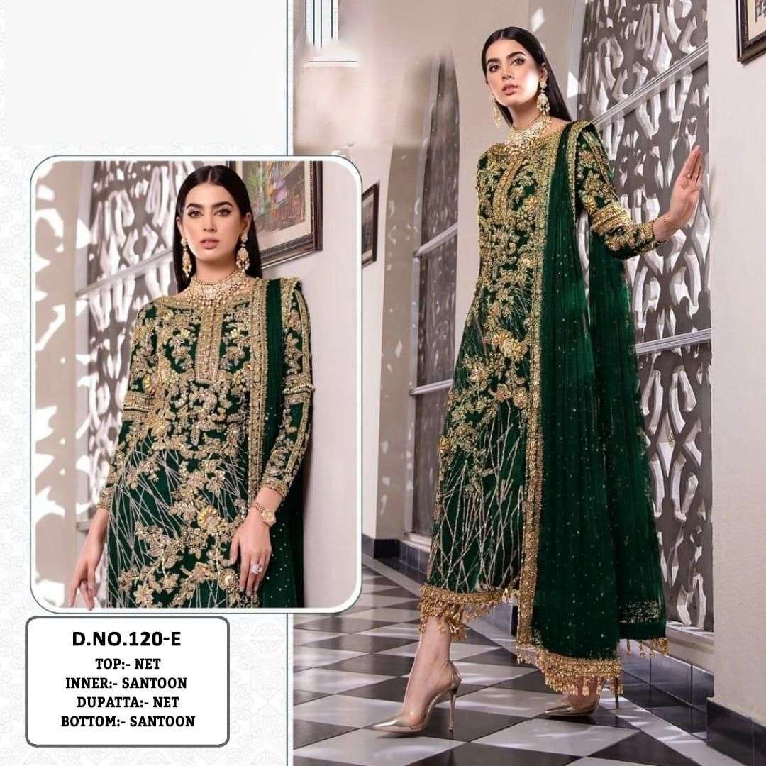 KF-120 DESIGNER NET EMBROIDERY WORK NON CATALOG SUIT 