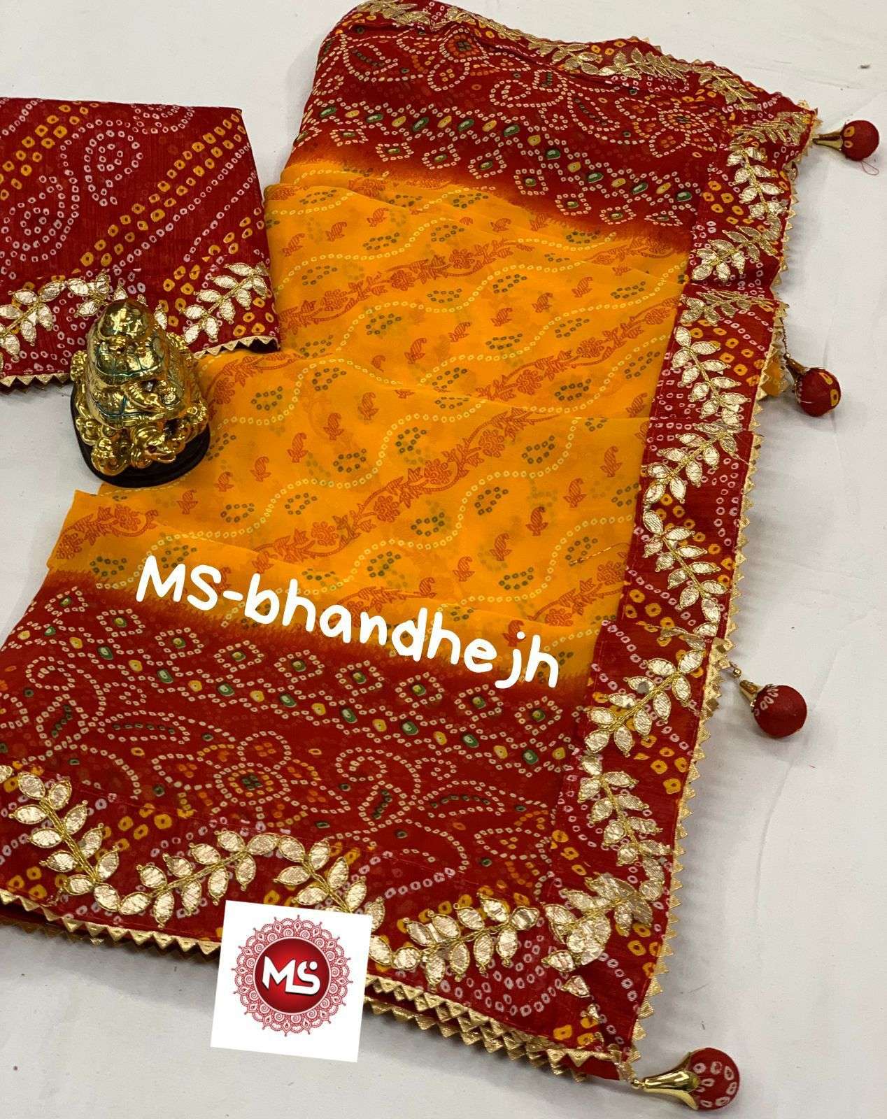 Marwari dupatta/ odhana/pomcha/stole/piliya