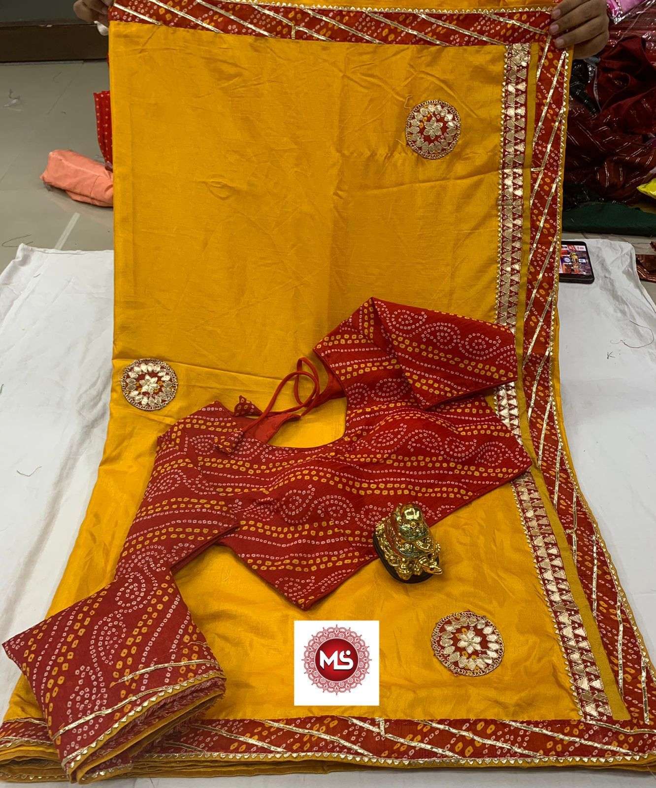 MS BRAND BANDHEJ DESIGNER BANGLORI SILK SAREE 