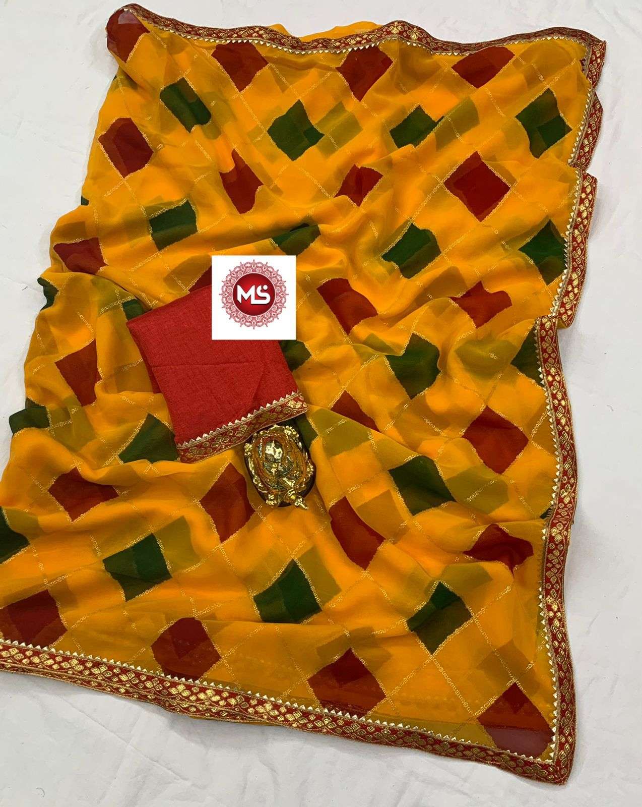 MS BRAND FOIL DESIGNER GEORGETTE SAREE 