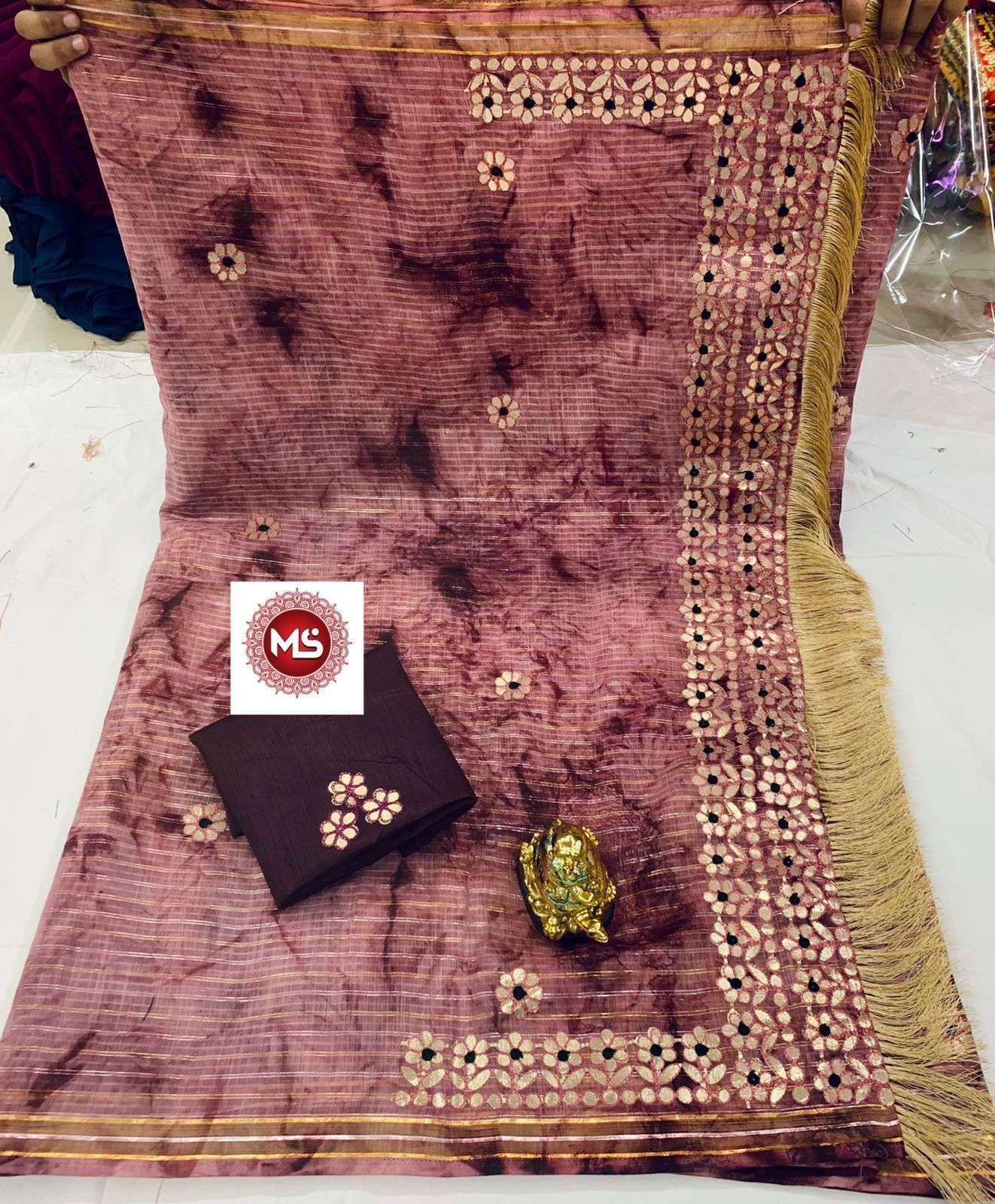 MS BRAND SIBORI DESIGNER PURE COTTON SIBORI SAREE