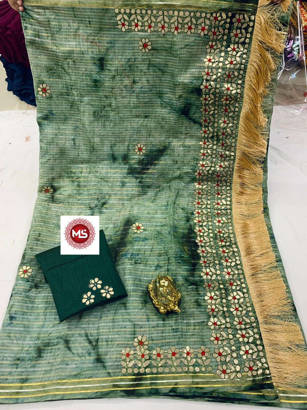 MS BRAND SIBORI DESIGNER PURE COTTON SIBORI SAREE