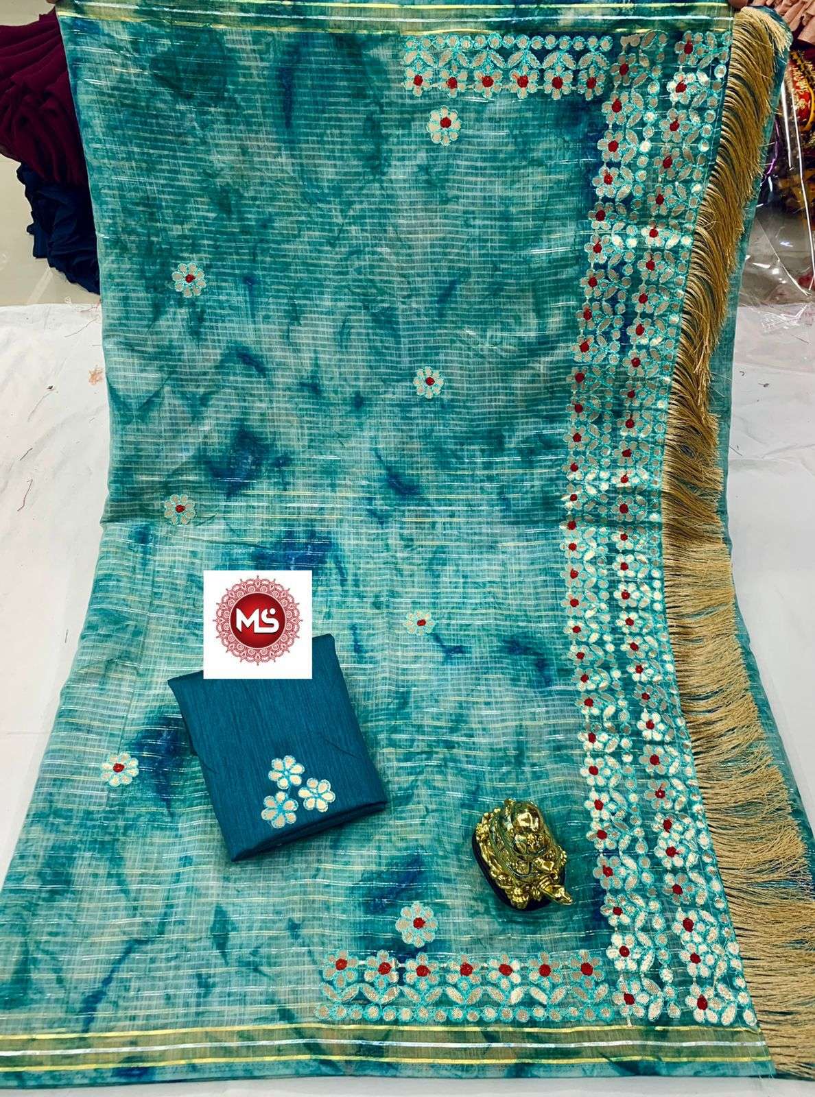 MS BRAND SIBORI DESIGNER PURE COTTON SIBORI SAREE