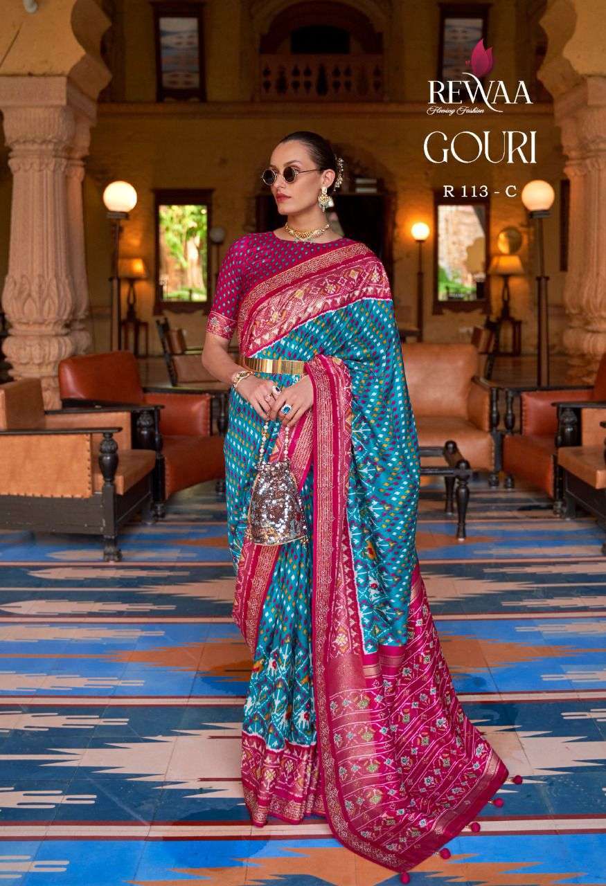 rewaa gouri series 113 color patola saree