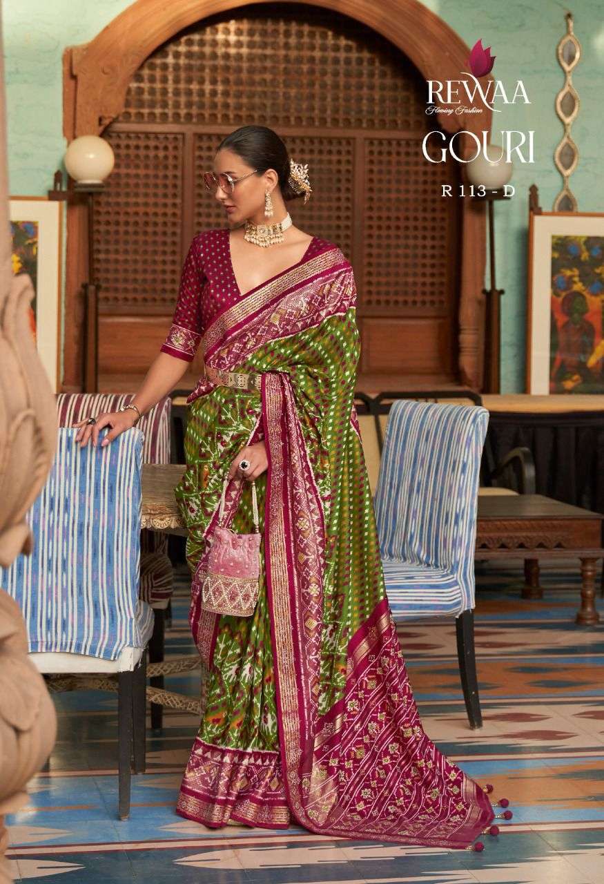 rewaa gouri series 113 color patola saree
