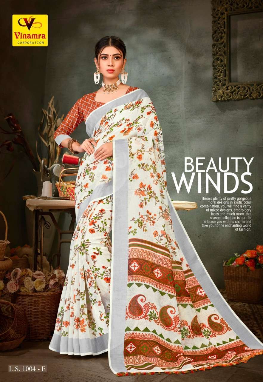 vinamra corporation lilen silver 1004 Lilen Silver Patta saree