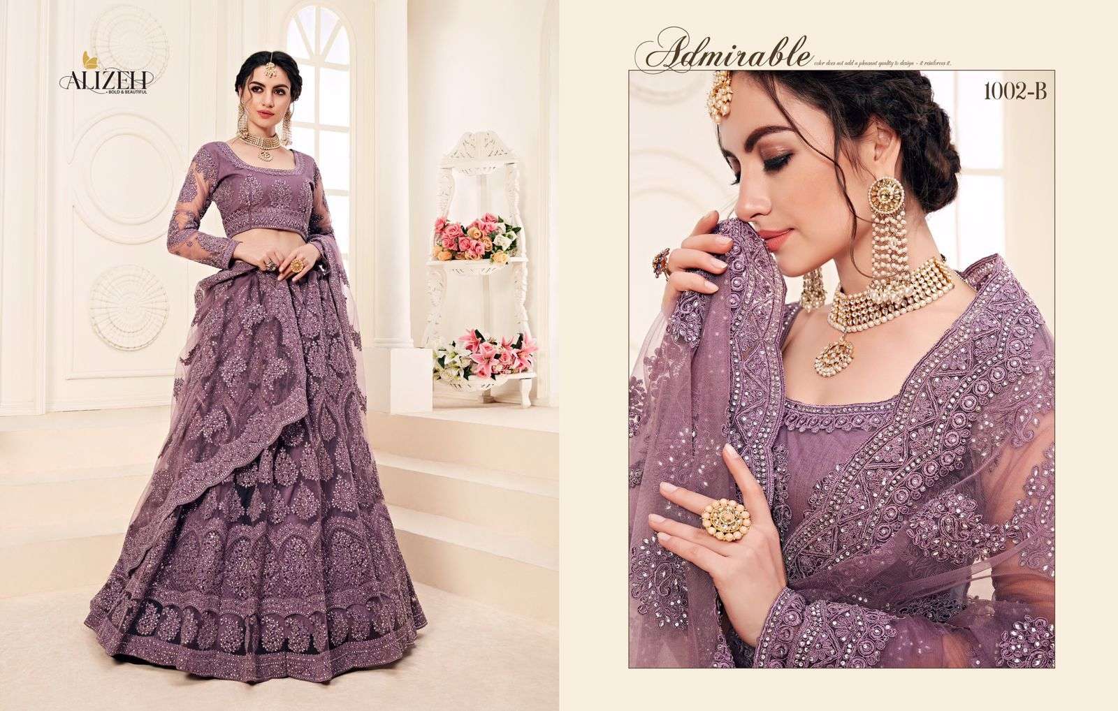ALIZEH BRIDAL HERITAGE 1002-B DESIGNER NET LEHENGA 