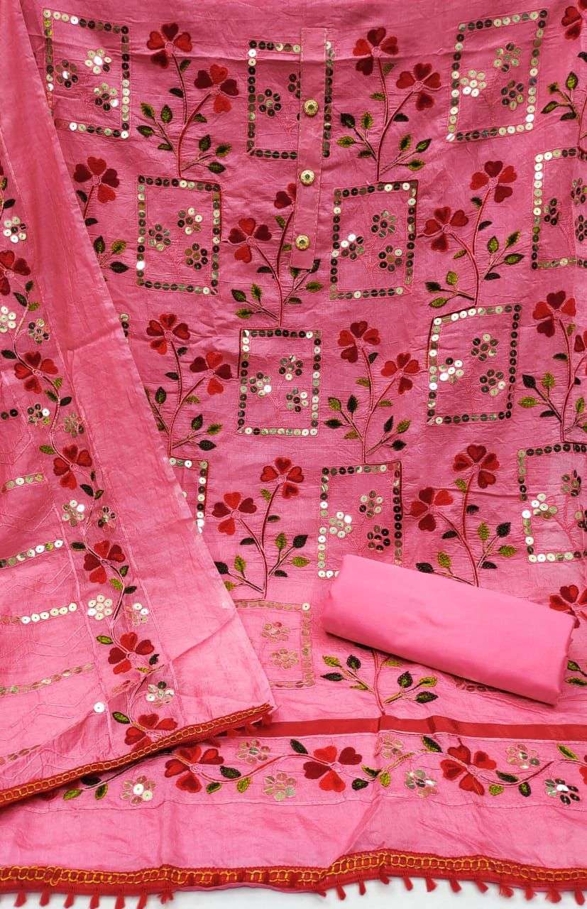 BT-07 DESIGNER DIABLE CHANDERI MULTI SEQUENCE WORK NON CATALOG SUIT 