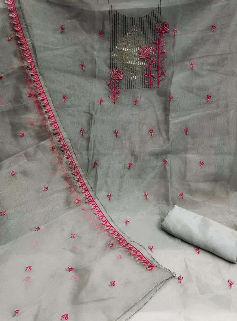 BT-12 DESIGNER TISSUE EMBROIDERY WORK NON CATALOG SUIT