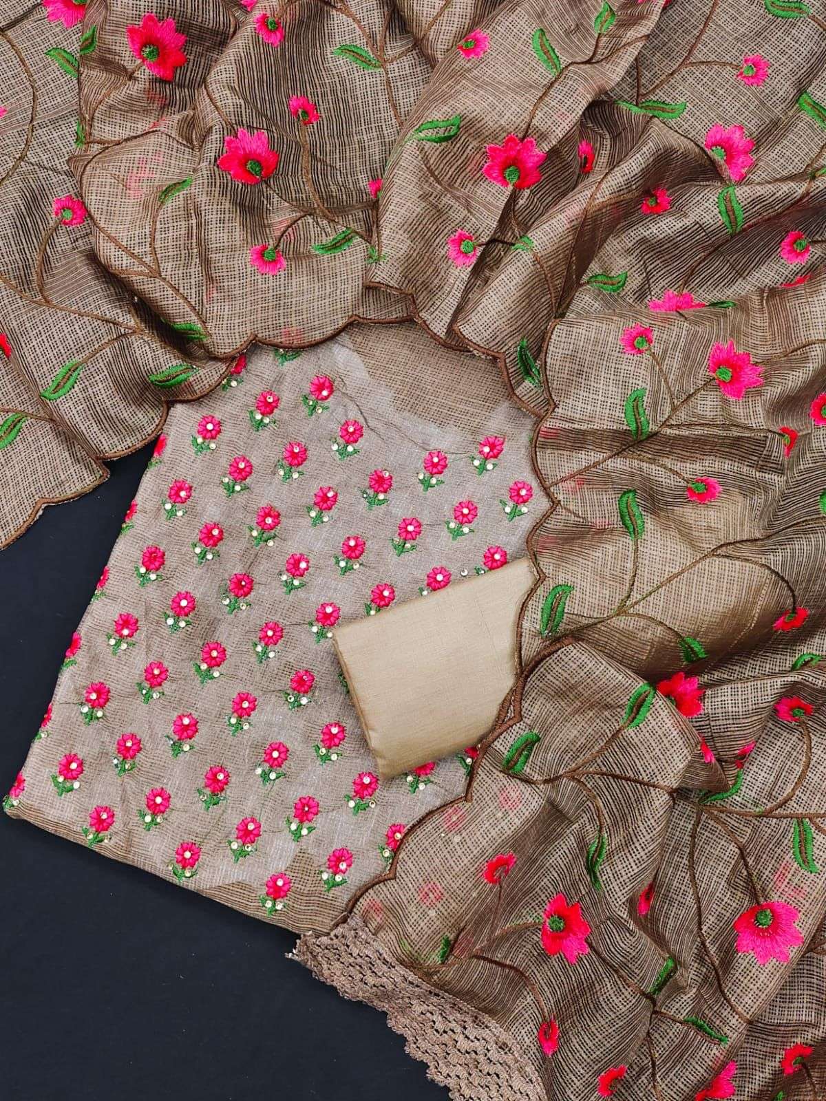 BT-17 DESIGNER KOTA DORIYA EMBROIDERED WORK NON CATALOG DRESS 
