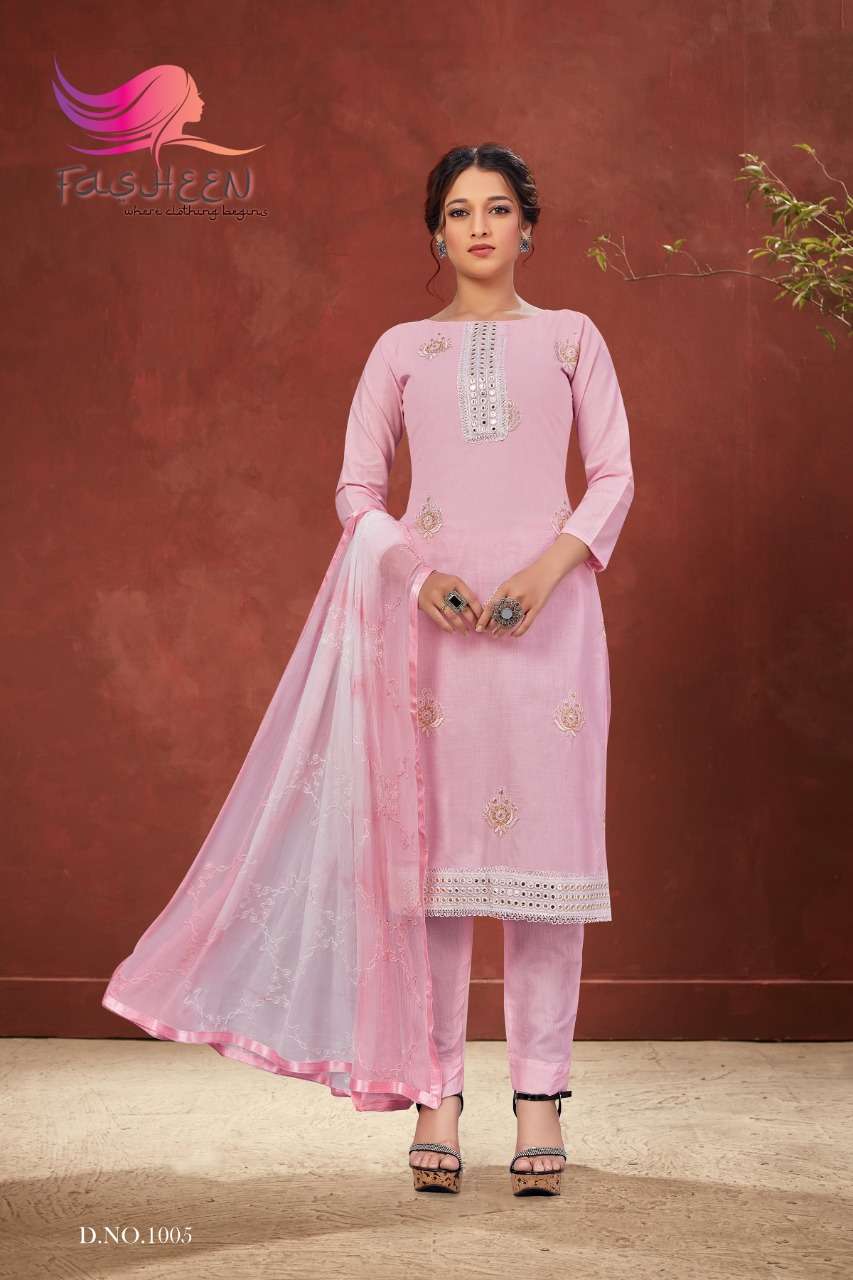 Farheen Natasha series 1001-1006 cotton with work suit