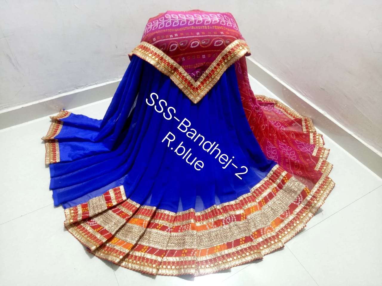 kc princess georgette fancy bandhani with work border sarees