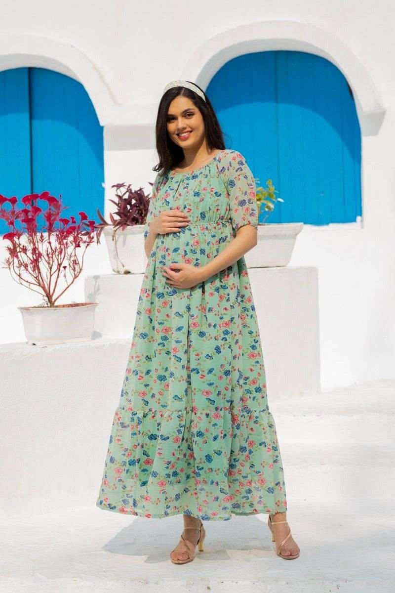 Buy CLYMAA Women Pure Cotton Maternity Gown Dress (3XL) Online at Best  Prices in India - JioMart.