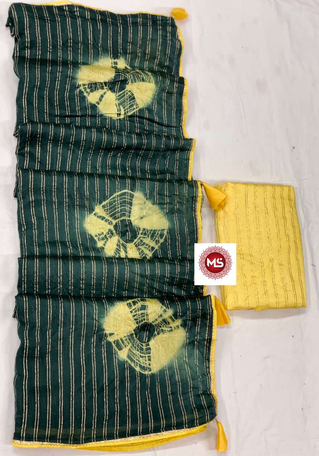 MS BRAND SHIBORI DESIGNER COTTON BASE SAREE 