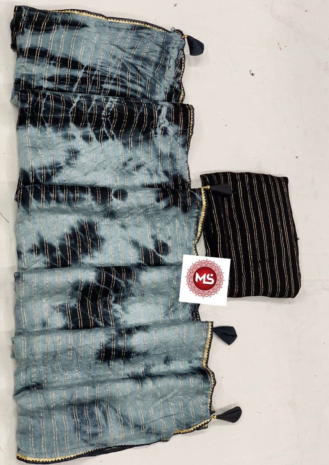 MS BRAND SHIBORI DESIGNER COTTON BASE SAREE 