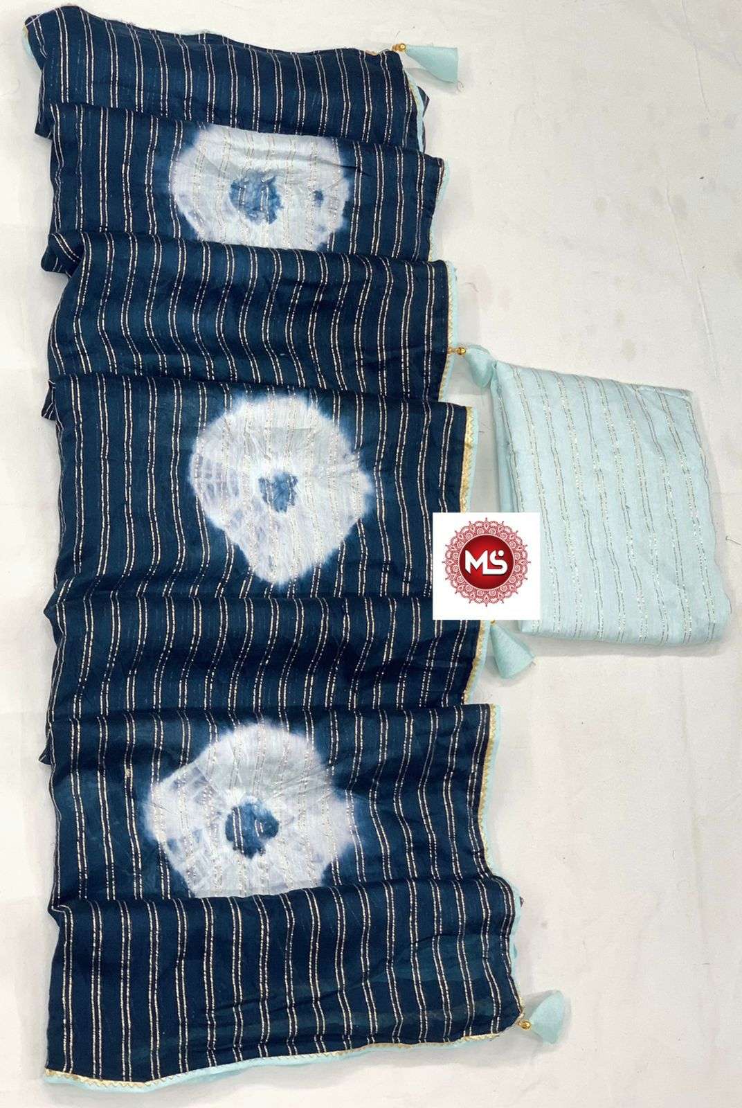 MS BRAND SHIBORI DESIGNER COTTON BASE SAREE 