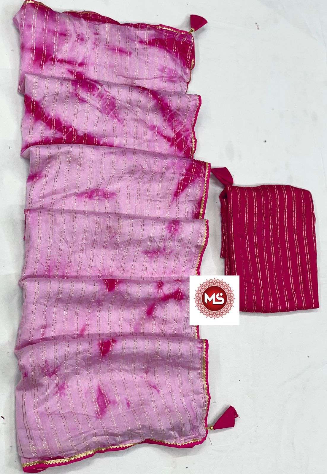 MS BRAND SHIBORI DESIGNER COTTON BASE SAREE 