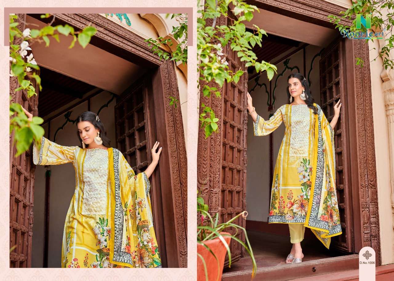noorie art noor e ishq series 1001-1006 pure superior jam satin suit