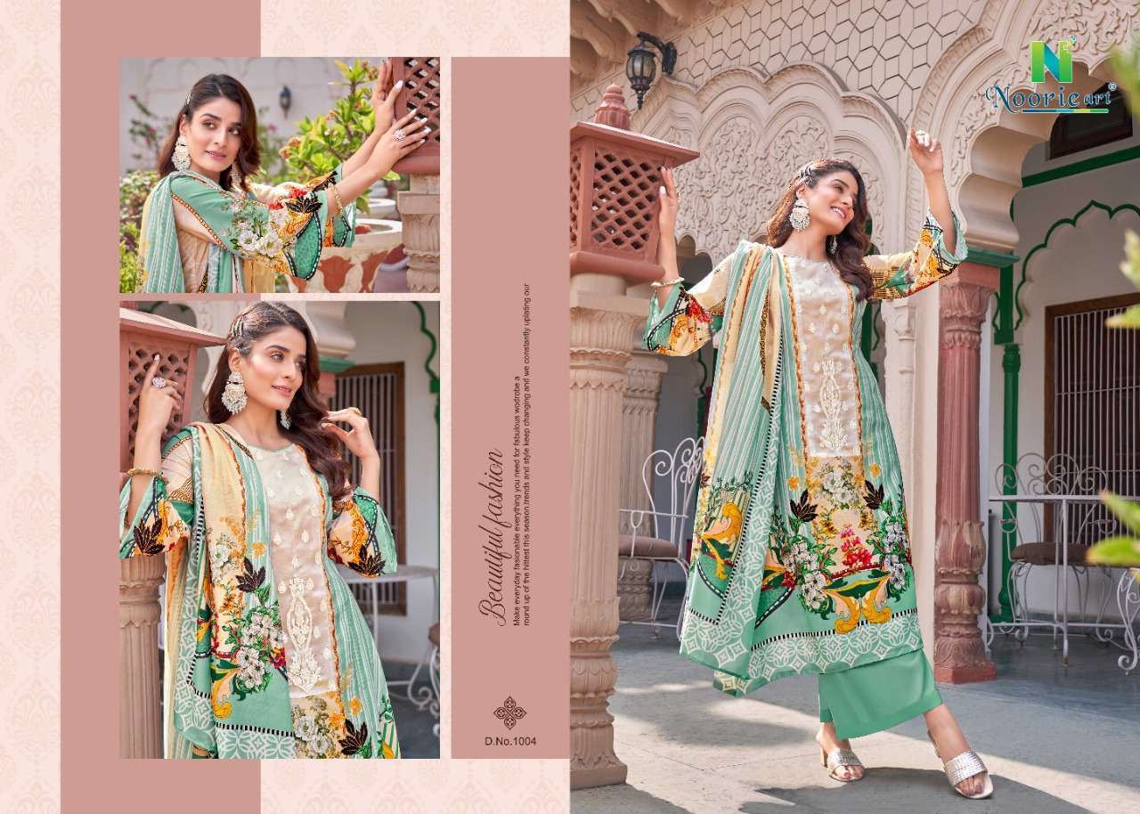 noorie art noor e ishq series 1001-1006 pure superior jam satin suit