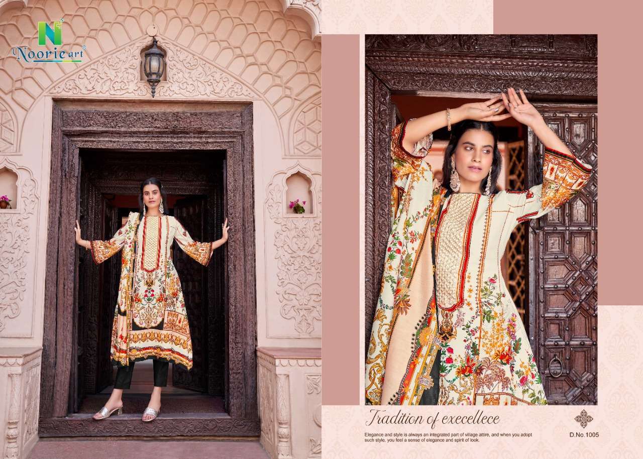 noorie art noor e ishq series 1001-1006 pure superior jam satin suit