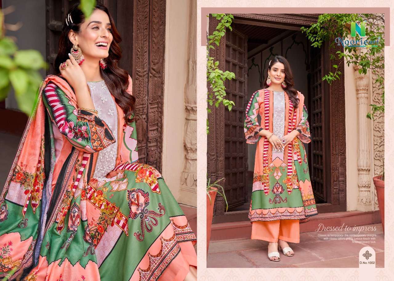 noorie art noor e ishq series 1001-1006 pure superior jam satin suit
