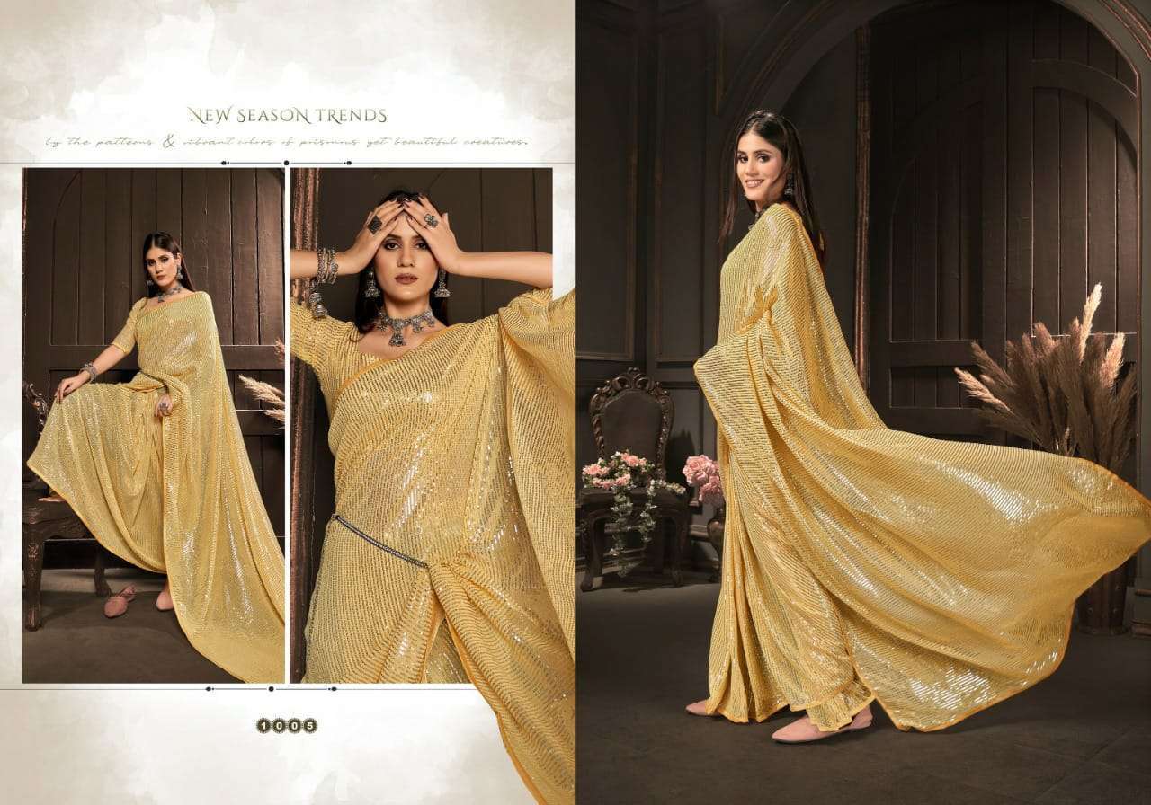 saroj chitchor vol 3 georgette with sequence work saree wholesaler
