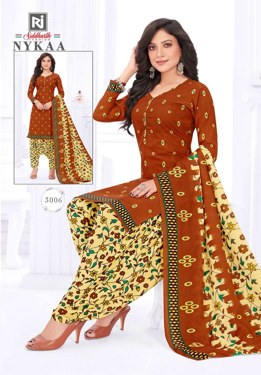 Siddharth Nykaa vol-3 series 3001-3014 pure cotton readymade suit