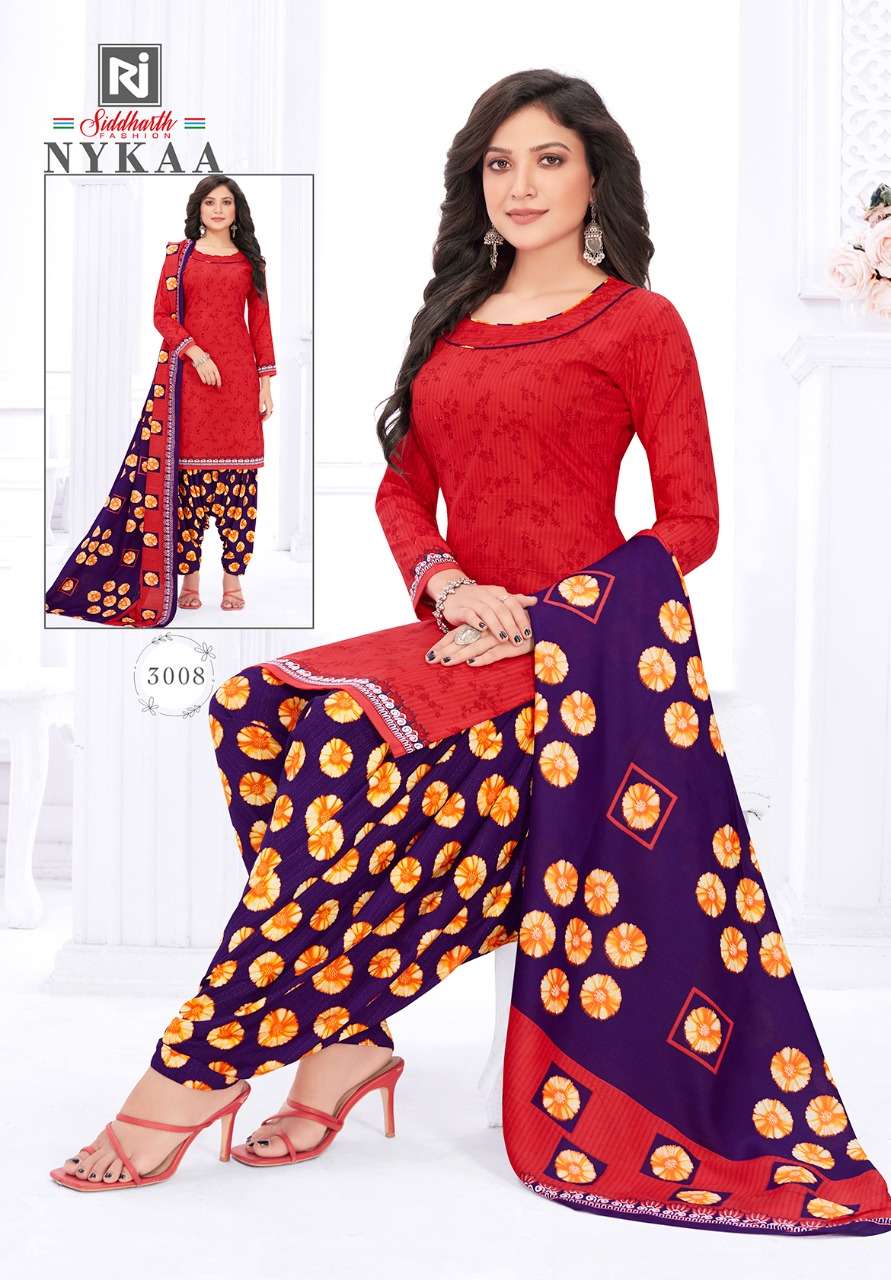 Siddharth Nykaa vol-3 series 3001-3014 pure cotton readymade suit