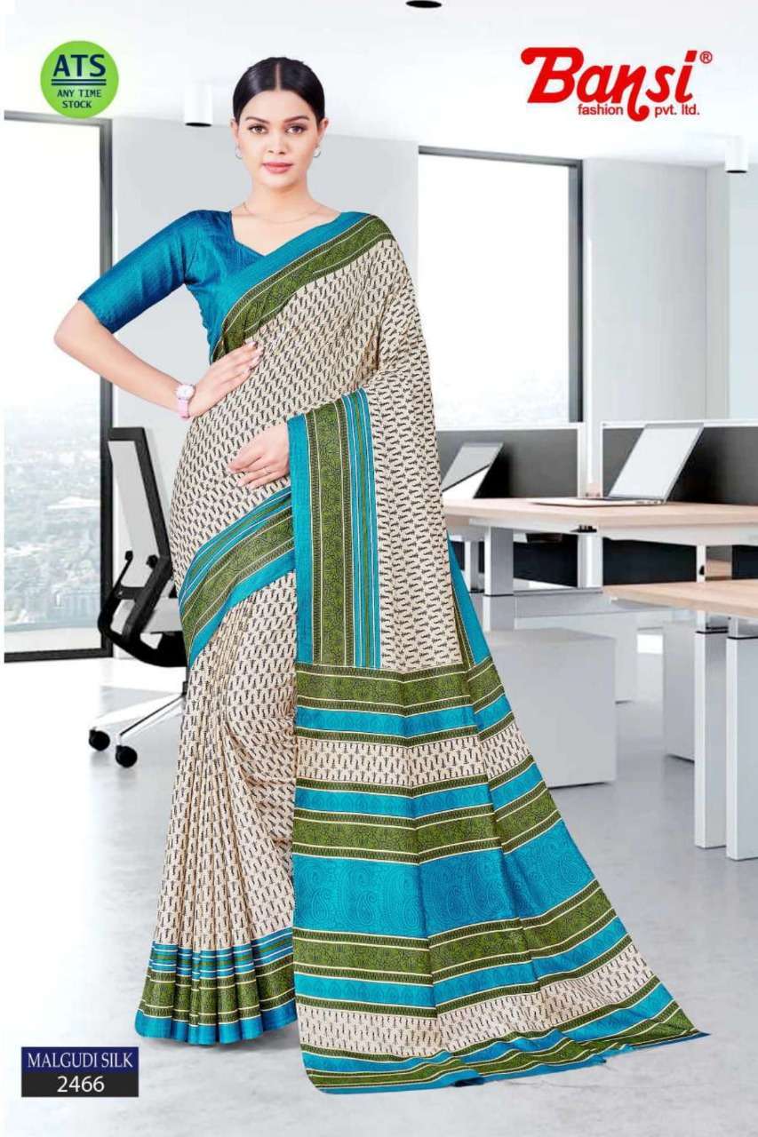 Malgudi Silk Uniform Printed Silk Saree Collection :textileexport