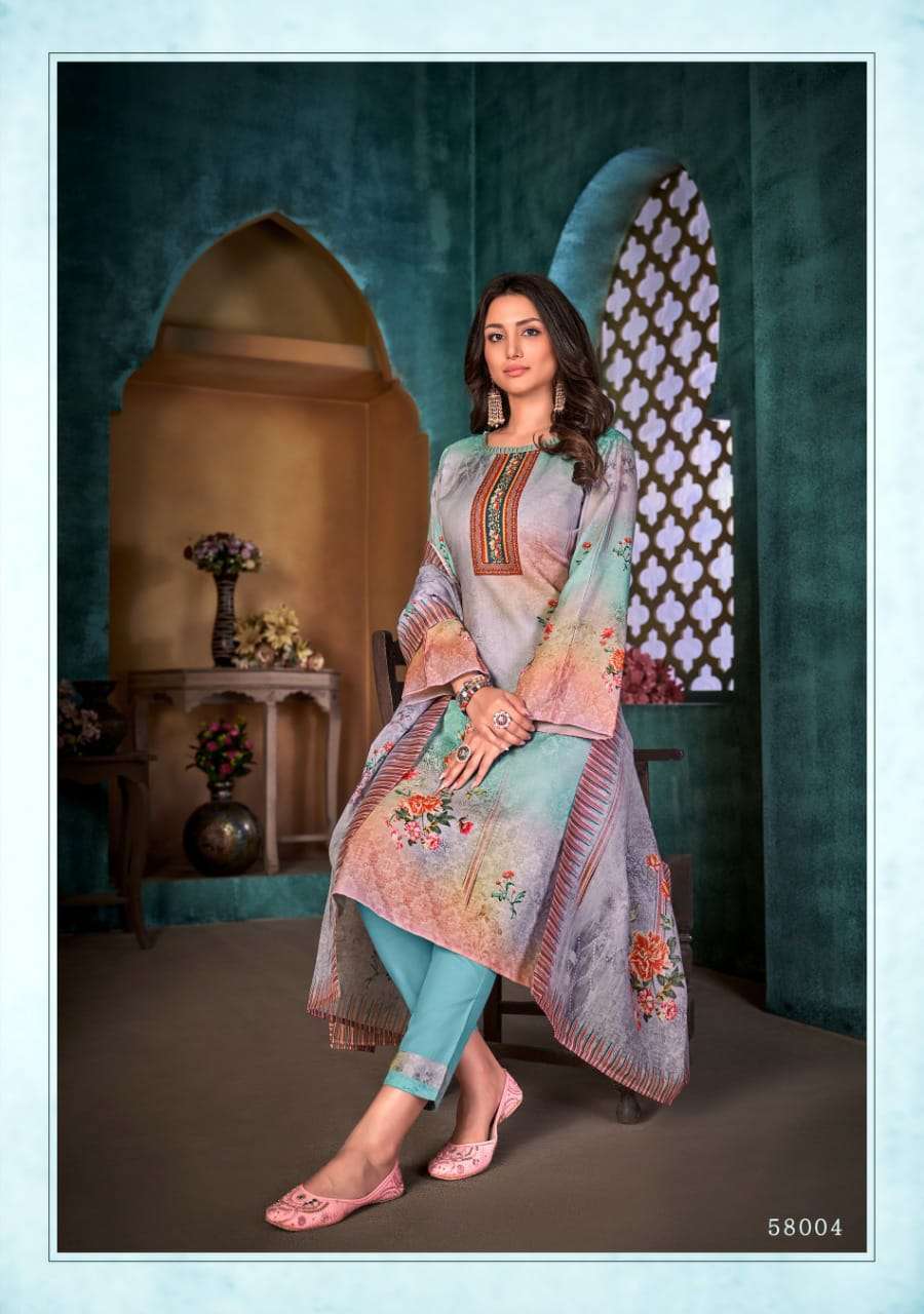 bemitex coral series 58001-58006 pure cambric cotton suit 