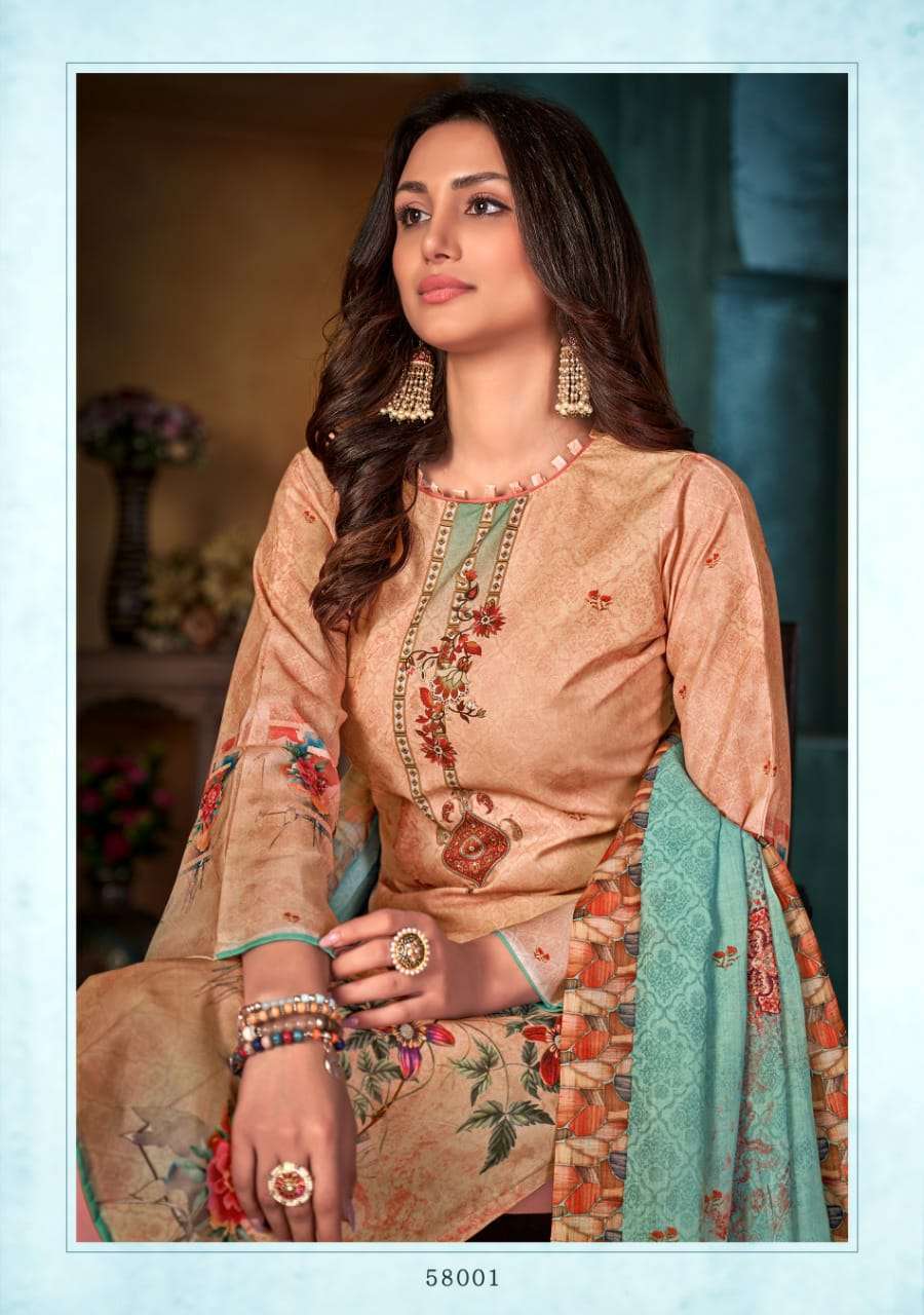 bemitex coral series 58001-58006 pure cambric cotton suit 