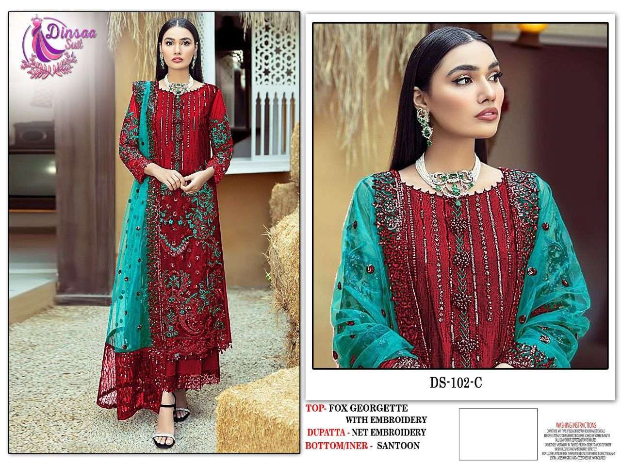 dinsaa 102 design colors pakistani dresses at wholesale