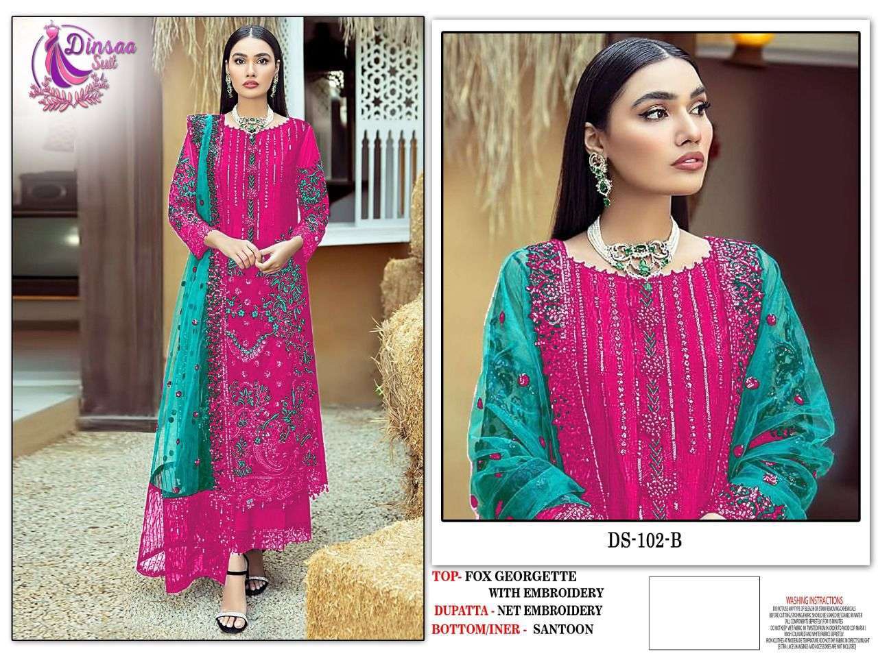 dinsaa 102 design colors pakistani dresses at wholesale