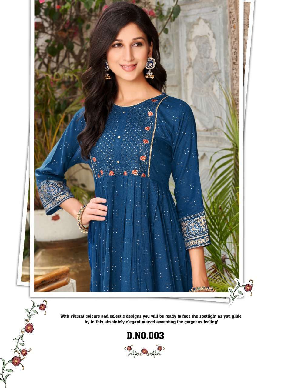 heritage creation saanjh vol 2 series 001-006 rayon slub kurti