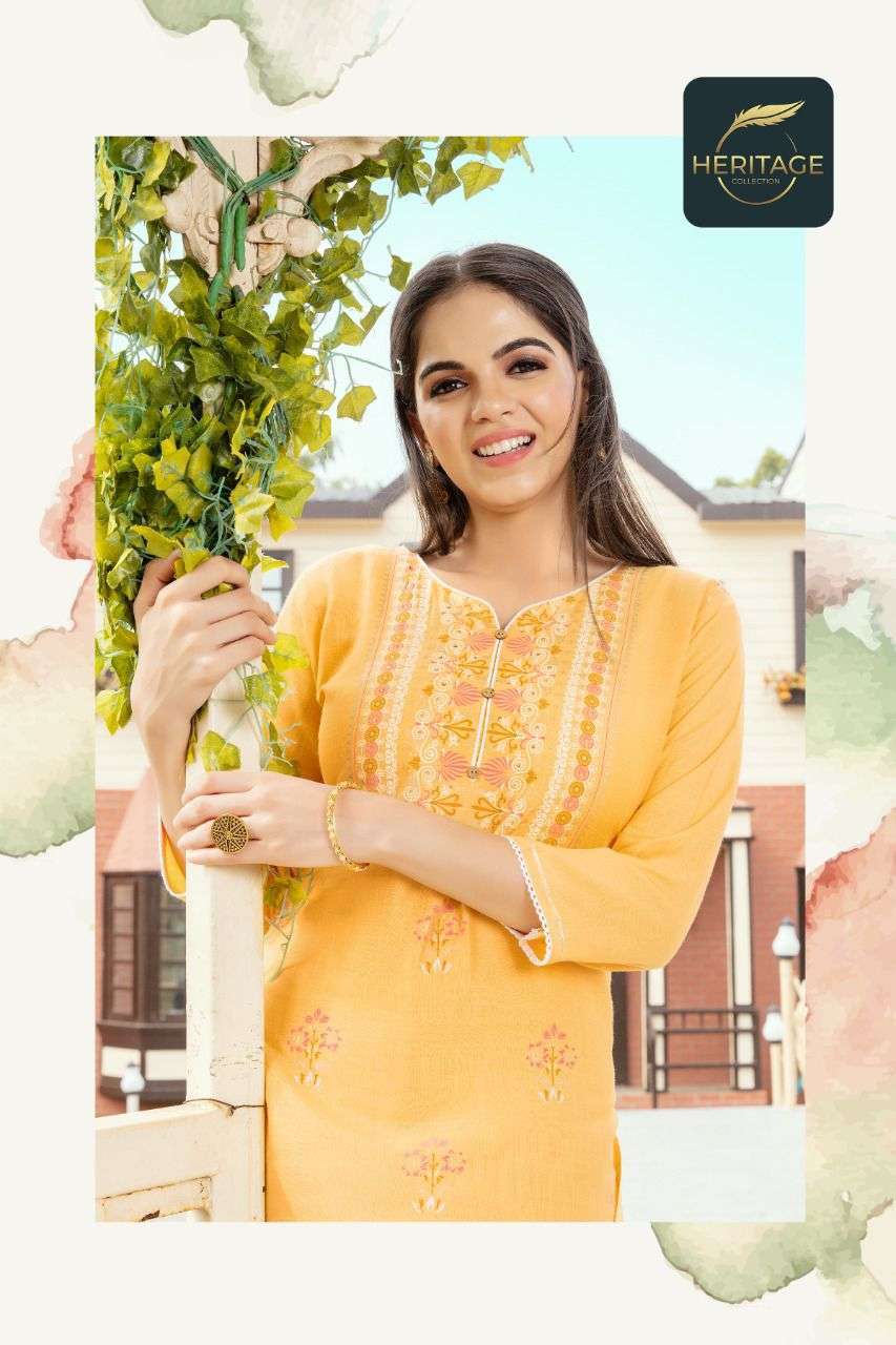 heritage kimaya vol 2 series 01-07 rayon slub kurti
