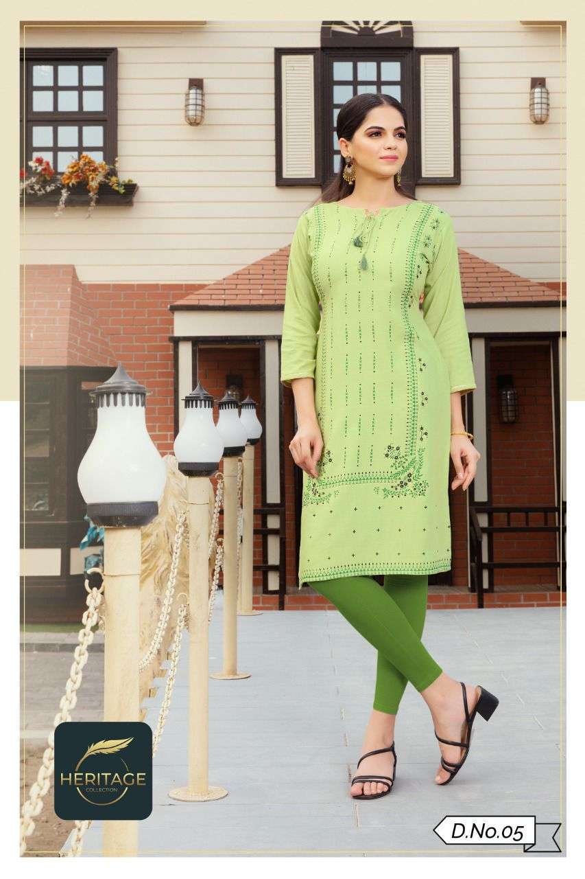 heritage kimaya vol 2 series 01-07 rayon slub kurti