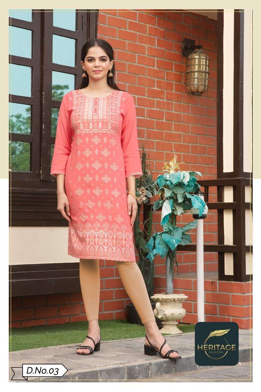 heritage kimaya vol 2 series 01-07 rayon slub kurti