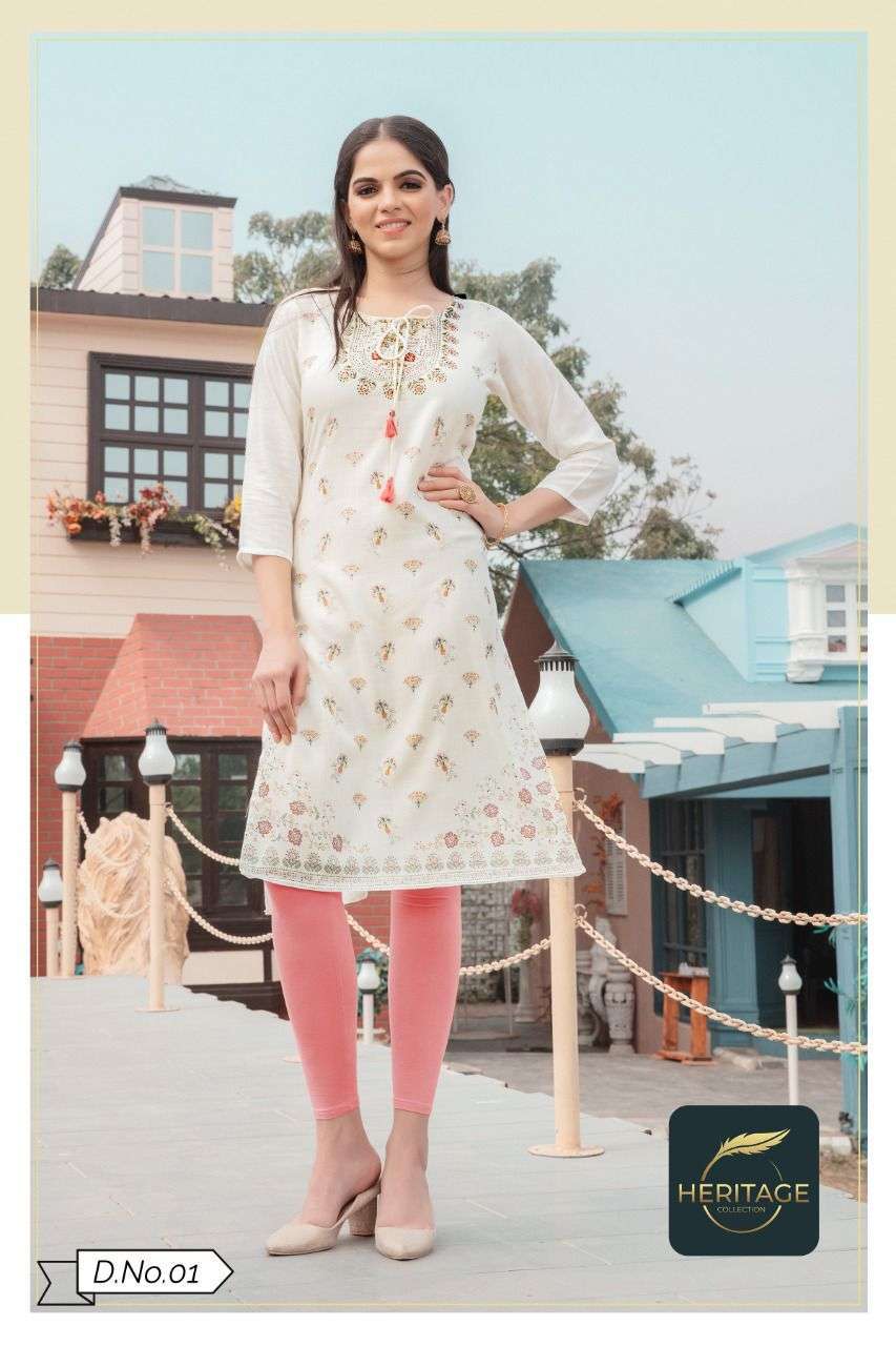 heritage kimaya vol 2 series 01-07 rayon slub kurti