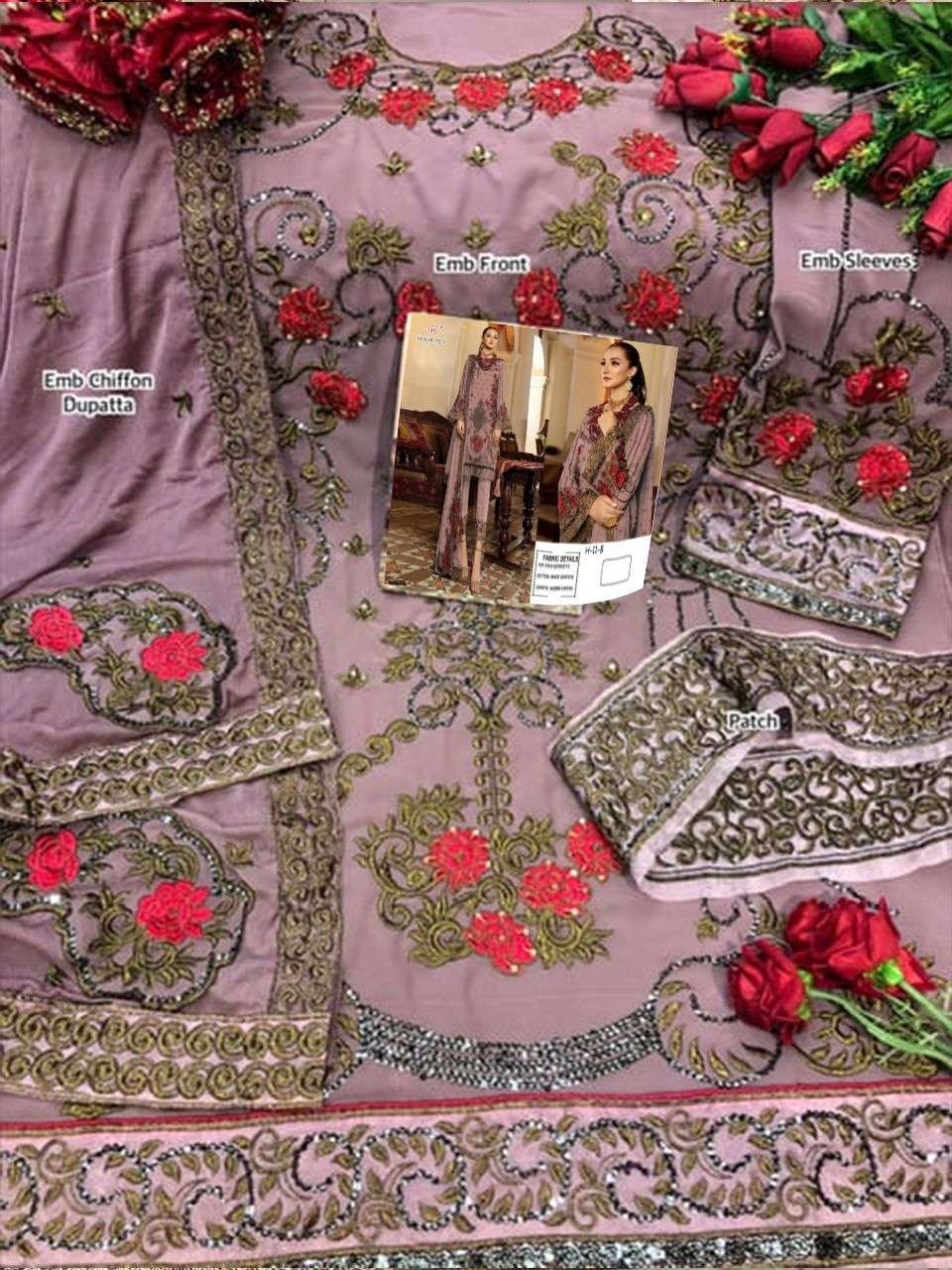 hoor tex H-11 faux georgette embroidery work suit 