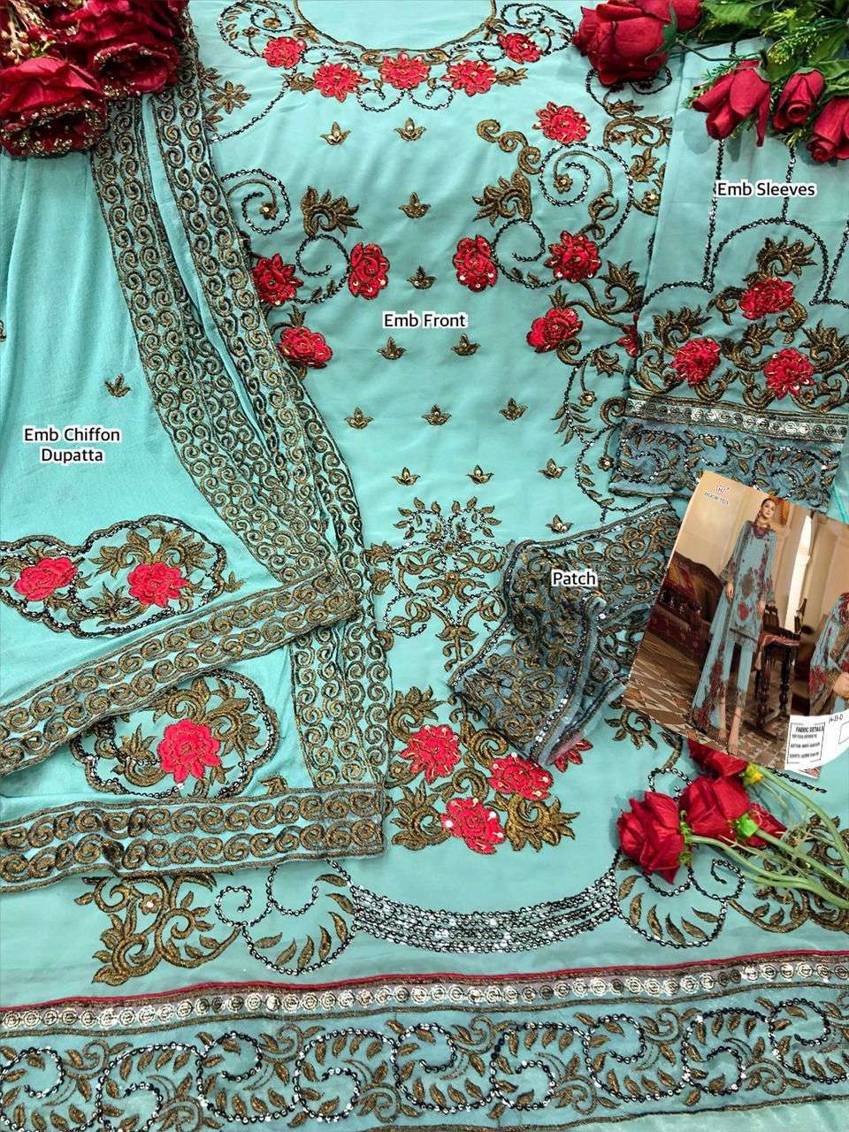 hoor tex H-11 faux georgette embroidery work suit 