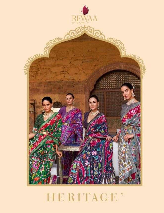 rewaa heritage 348 design patola with siroski work saree wholesale supply