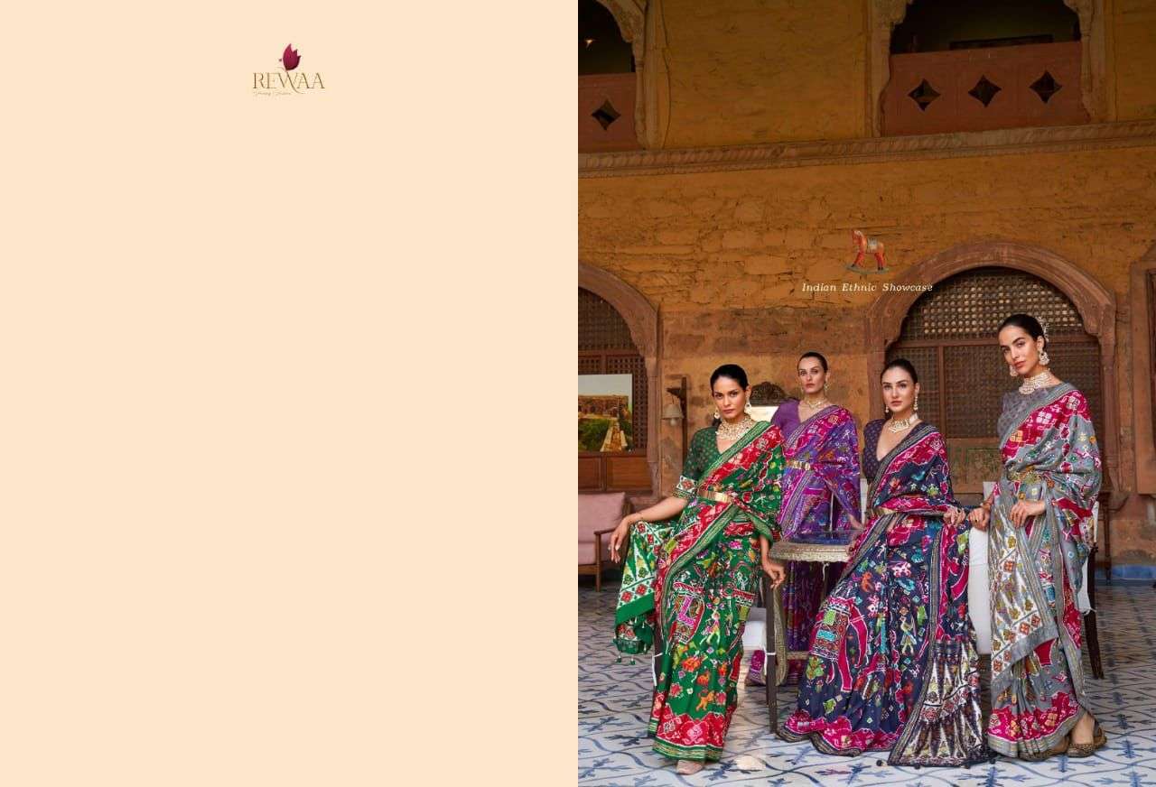 rewaa heritage 348 design patola with siroski work saree wholesale supply