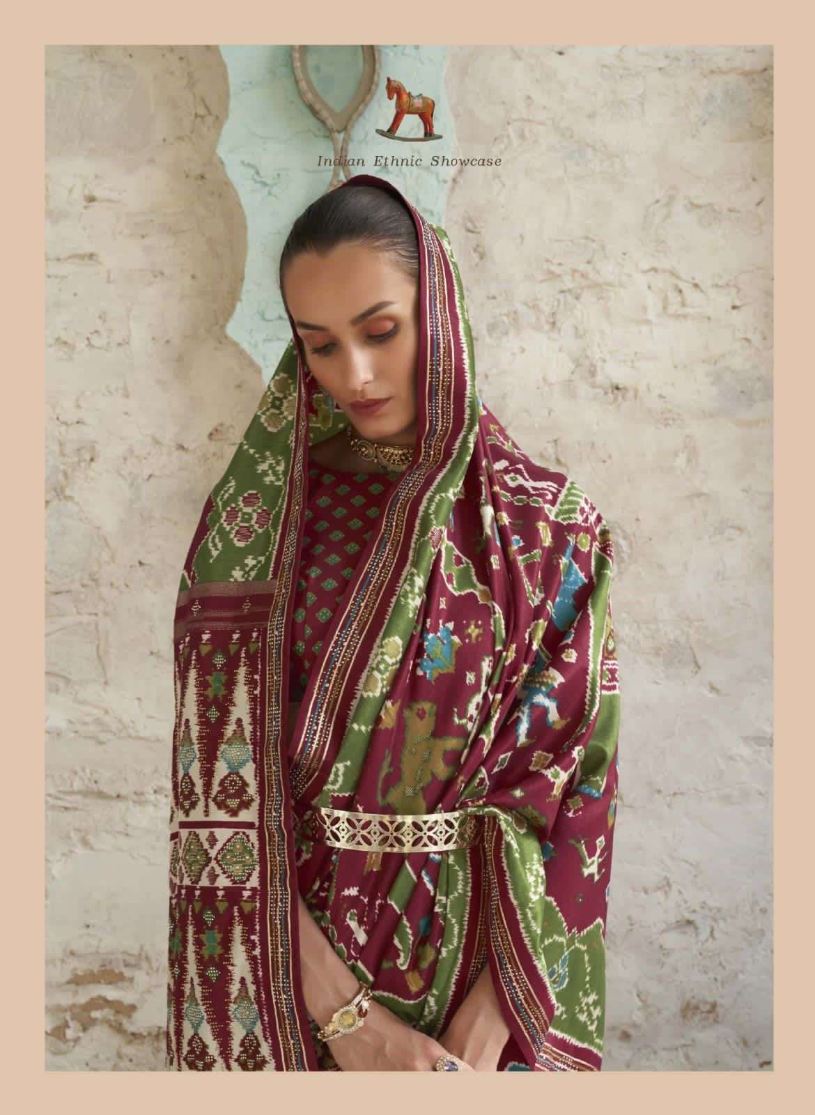REWAA HERITAGE DESIGNER PURE SILK PATOLA SAREE 