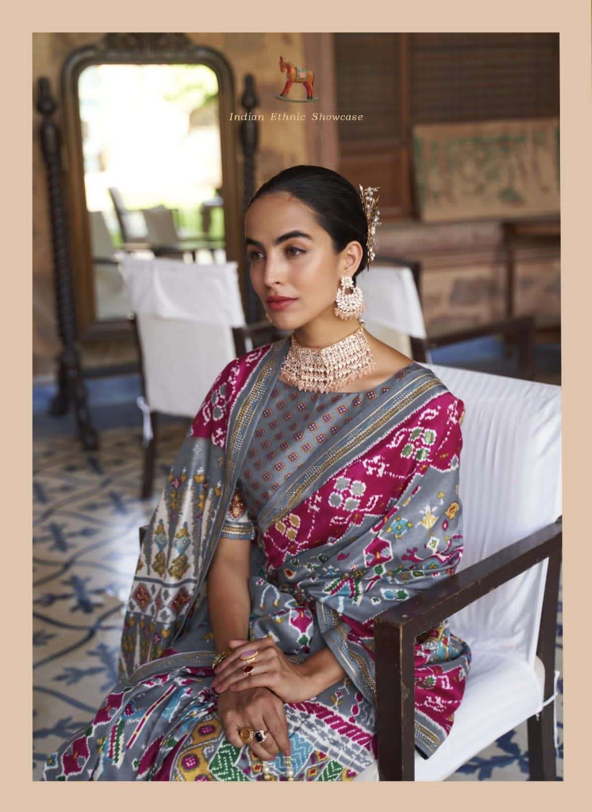 REWAA HERITAGE DESIGNER PURE SILK PATOLA SAREE 