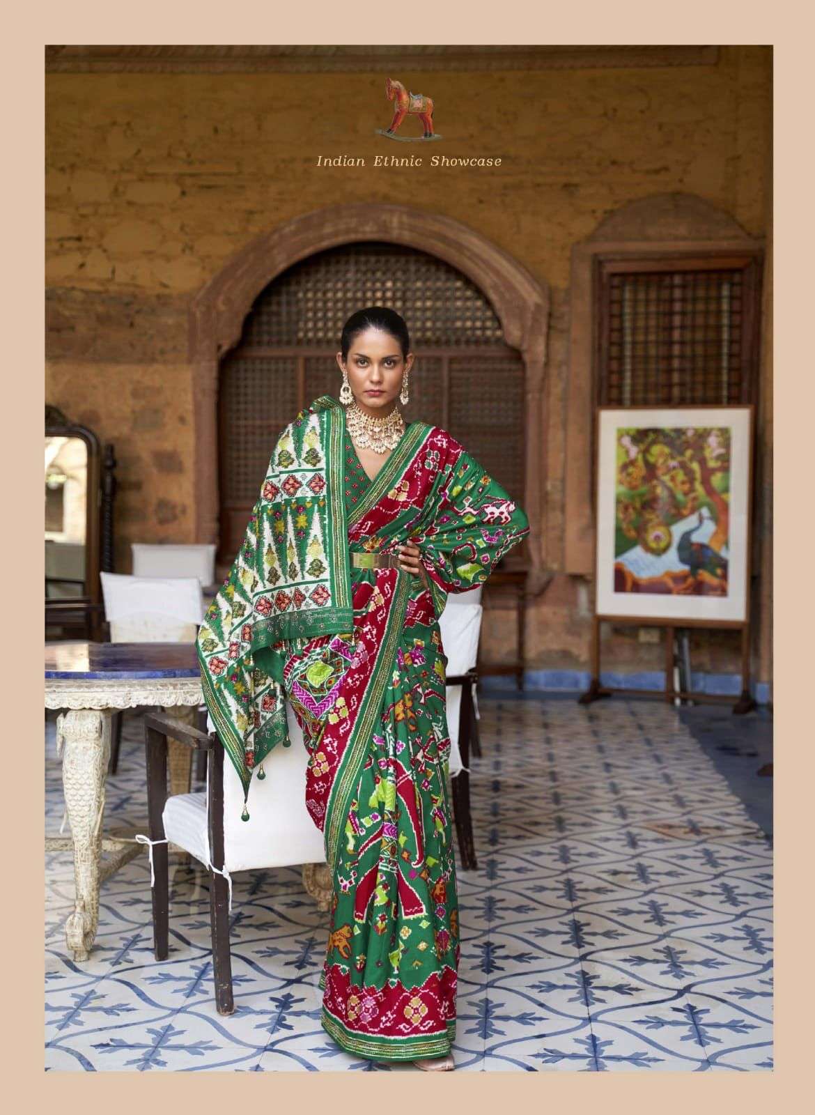 REWAA HERITAGE DESIGNER PURE SILK PATOLA SAREE 