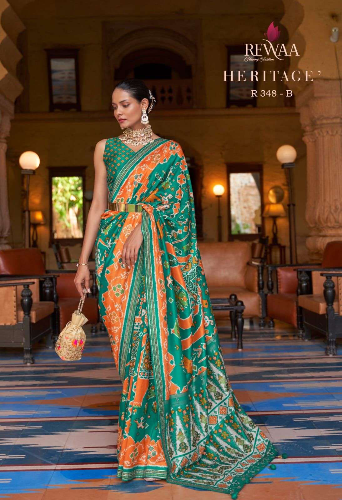 REWAA HERITAGE DESIGNER PURE SILK PATOLA SAREE 