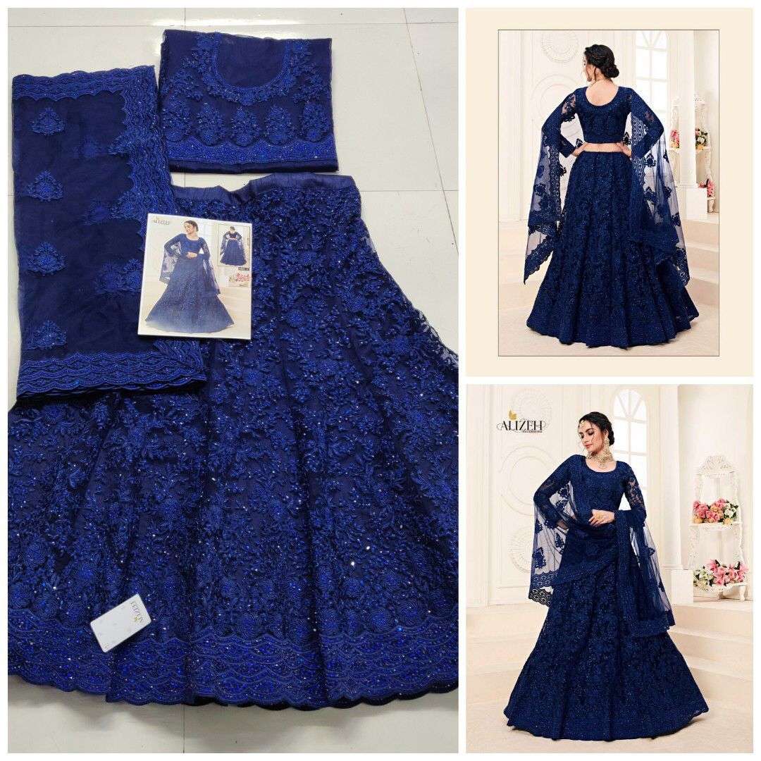 alizeh official bridal heritage 1003-c designer butterfly net lehenga