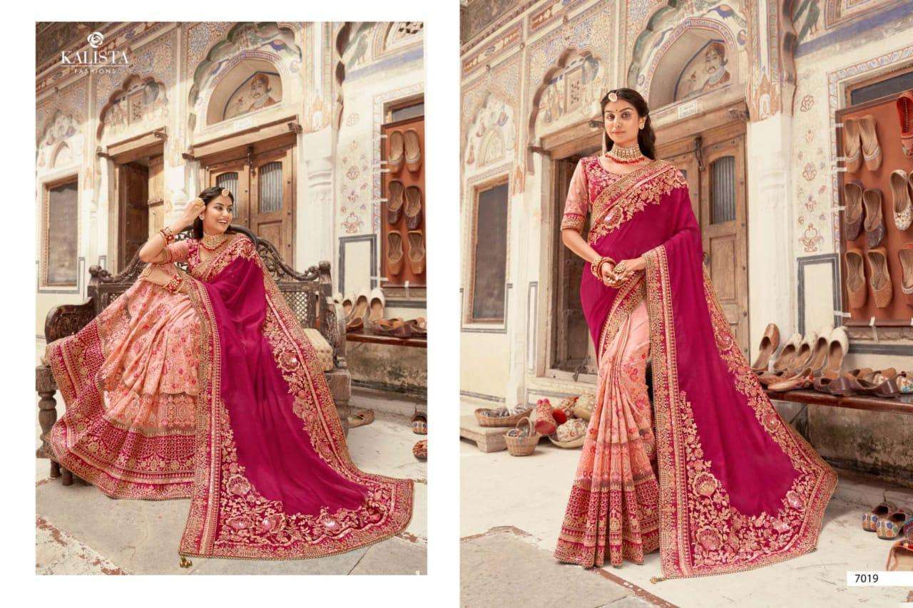 kalista khawaab vol 20 series 7018-7023 blooming georgette saree